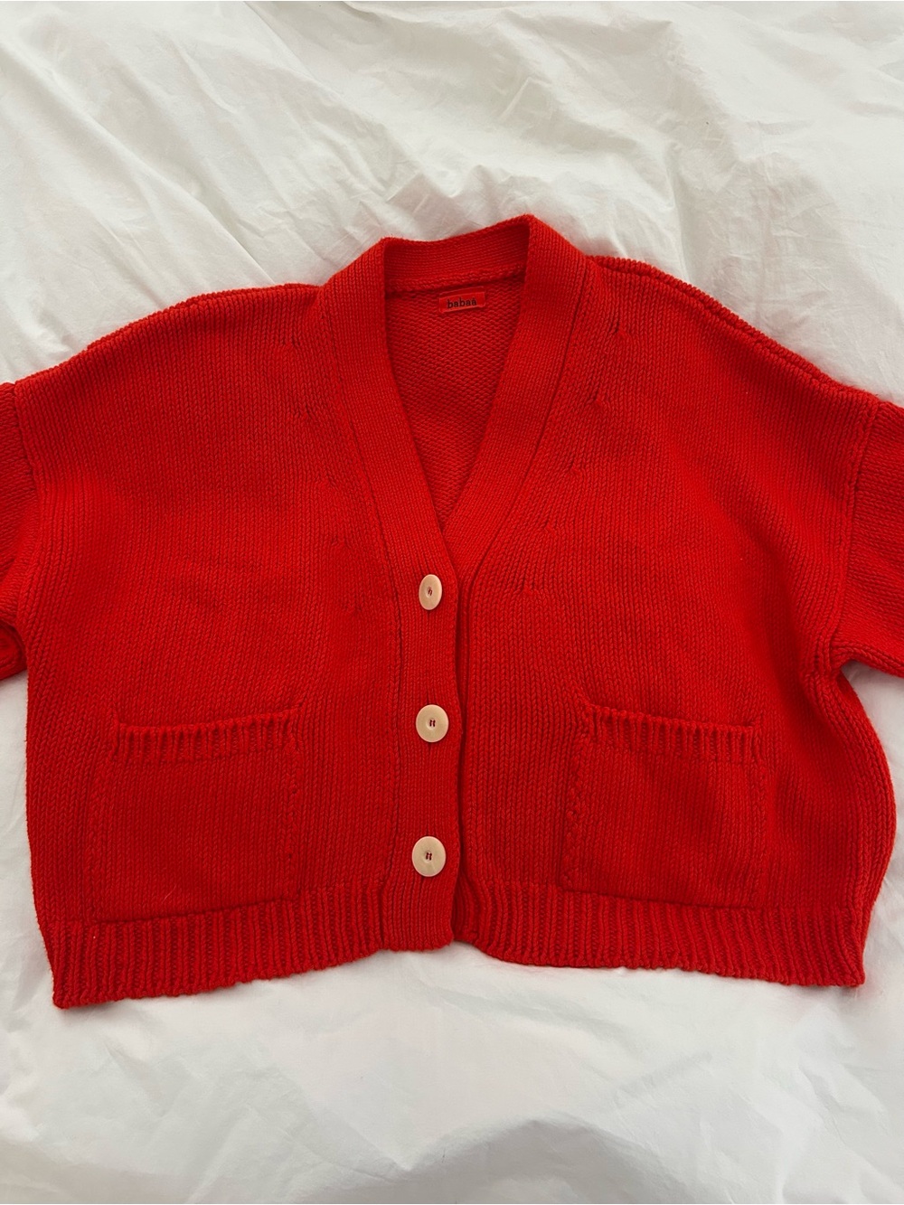 Babaa Cardigan No22 in Summer Flame (Red) Sweater